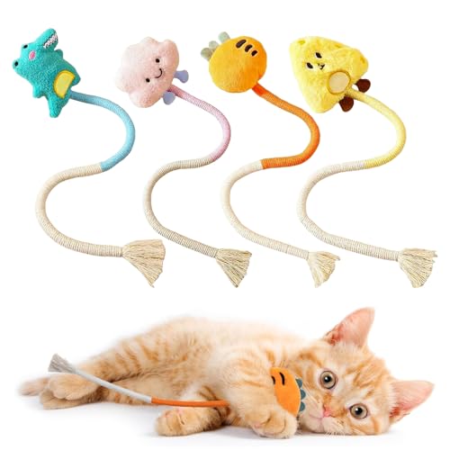 ChAusa Interaktives Katzenspielzeug, 50,8 cm, Katzenminze, Katzenspielzeug, sichere Zahnreinigung, Kauspielzeug aus Sisalseil, für alle Rassen, 4 Stück ChAusa Interaktives Katzenspielzeug, 50,8 cm, Katzenminze, Katzenspielzeug, sichere Zahnreinigung, Kauspielzeug aus Sisalseil, für alle Rassen, 4 Stück von ChAusa