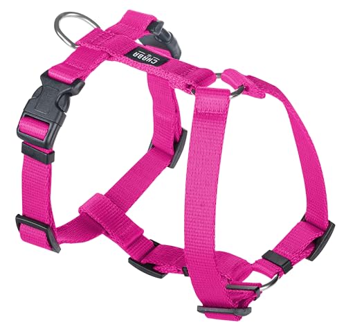 Chaba Guard Hundegeschirr Grosse Groß Hunde Anti Zug & Würgen Geschirr Hund mit Kontrolle Classic Step in Verstellbar Hundegeschirre Bequem Leicht Brustgeschirr Dog Harness Laufgeschirr XL Fuschia von Chaba