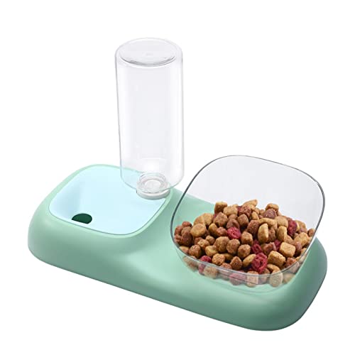 Chaies 2 Pcs Katzenfutterspender | 2-in-1 automatischer Wasserspender für Hunde - Wiederverwendbares Wasser- und Futternapf-Set mit automatischer Trinkflasche für kleine oder mittelgroße Hunde und von Chaies