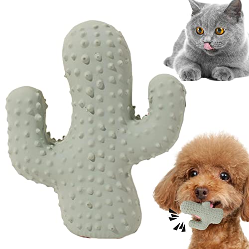 Chaies Beißspielzeug für Welpen - Cactus Puppy Quietschendes Spielzeug - Interaktives Haustier-Kauspielzeug für die Zahnreinigung, mittlerer und großer Rassen von Chaies