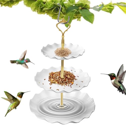 Chaies Outdoor Vogelfutterautomat - 3-Schichten Vogelbad Und Futterstelle Kombination,Haustierzubehör Futternapf Für Papageien Aras Spatzen Wellensittiche Sittiche Chaies Outdoor Vogelfutterautomat - 3-Schichten Vogelbad Und Futterstelle Kombination,Haustierzubehör Futternapf Für Papageien Aras Spatzen Wellensittiche Sittiche von Chaies