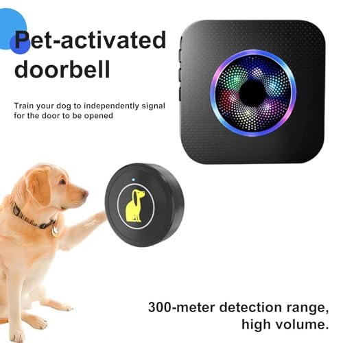 Chaies Pet Door Bell, Erziehungshilfe Drahtloser Druck, 5 Lautstärkestufen Wasserdichter Für Haus Wohnung Garten Zugang Innentraining Außenspiel Signalgebung von Chaies
