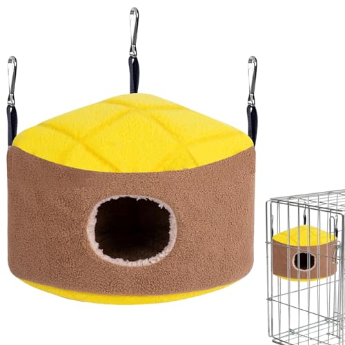 Chaies Vogelhaus für Käfig, Vogelhaus aus Plüsch für Käfig, , Fleece, Ananasform, Zubehör für Wellensittiche, dreieckiges Design, Käfigzubehör von Chaies