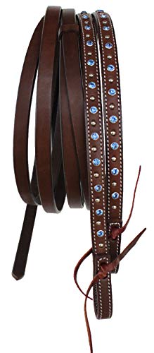 CHALLENGER Horse Western 66RT22RB Spaltleder-Zügel, Blau, 2,1 m von Challenger