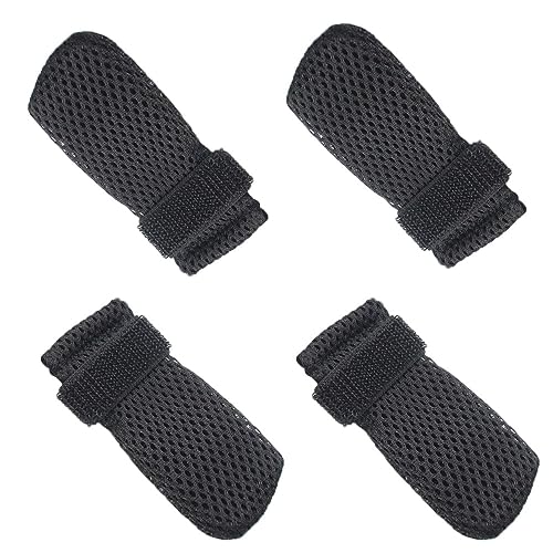 Changyeah 4 Stück Verstellbare Katzenschuhe Aus Netzstoff - Pfotenschutz, Atmungsaktive Socken, Kratzfeste Schuhe Zum Baden - Schwarz von Changyeah