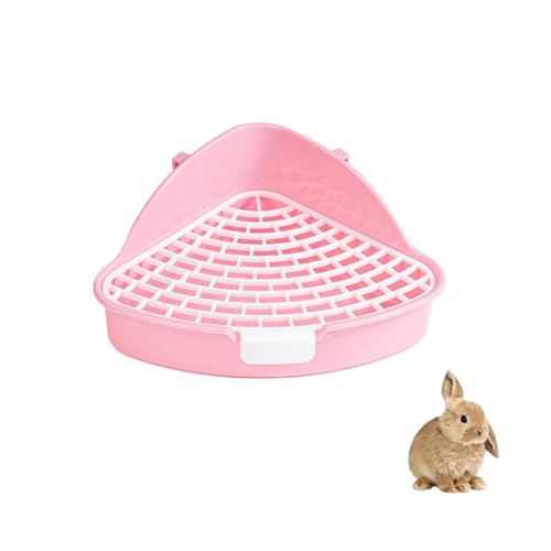Changyeah Kaninchentoilette, 1 dreieckiges Töpfchentrainer, Ecktoilette, Kaninchentoilette, für Erwachsene, Meerschweinchen, Hamster, Hasen (Rosa) von Changyeah