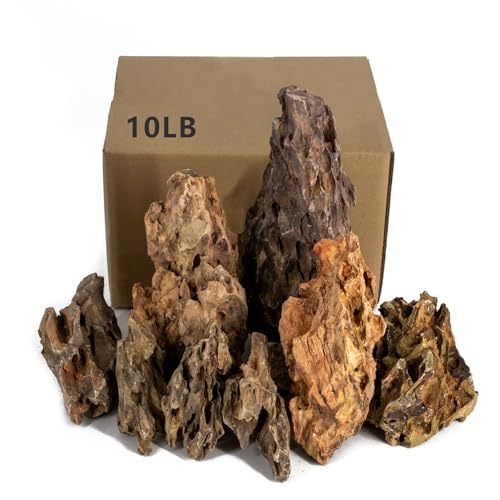 ChaoLeHo Naturschiefer Stein Felsen Aquarium Dekor Felsen für Aquarien Landschaftsbau Modell Tank Dekoration Aquarium Miniatur (4,5 kg (5,1–17,8 cm), Drachenstein) von ChaoLeHo