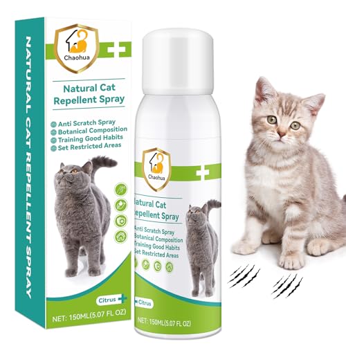 Chaohua Katzenabwehrspray, 150ml Fernhaltespray Katzen für Innen und Außen, Anti Katzen Spray, Katzenschreck Spray für Pflanzen, Sofas, Böden, Möbel, Schützt Ihr Zuhause von Chaohua