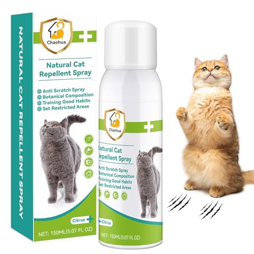Chaohua Katzenabwehrspray für Katzen, Verbesserte Fernhaltespray Katzen für Innen und Außen, Anti Katzen Spray, natürlichen Wirkstoffen, Schützen von Möbeln, Böden, Sofas, Teppichen-150ml Chaohua Katzenabwehrspray für Katzen, Verbesserte Fernhaltespray Katzen für Innen und Außen, Anti Katzen Spray, natürlichen Wirkstoffen, Schützen von Möbeln, Böden, Sofas, Teppichen-150ml von Chaohua