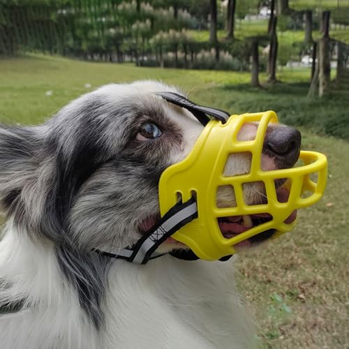 Maulkorb Für Hunde,Mittelgroße Hunde Maulkorb,Verstellbarer Maulkorb für Hunde,Maulkorb mit abgerundetem Netz,Verhindert Fressen,Beißen und Kauen,für Kleine Mittlere Große Hunde Maulkorb Für Hunde,Mittelgroße Hunde Maulkorb,Verstellbarer Maulkorb für Hunde,Maulkorb mit abgerundetem Netz,Verhindert Fressen,Beißen und Kauen,für Kleine Mittlere Große Hunde von Chaoyilian