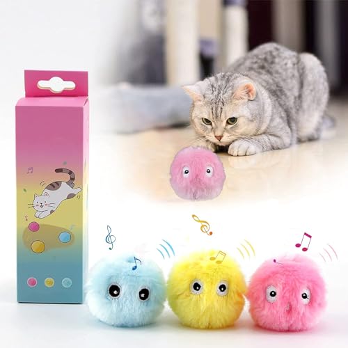 Charfia 3 Stück Katzenbälle Interaktives Katzenspielzeug Ball mit Sound Kätzchenspielzeug Plüsch Balle, Interaktives Spielzeug Katzenball mit lebensechte Tiergeräusche für Katze Charfia 3 Stück Katzenbälle Interaktives Katzenspielzeug Ball mit Sound Kätzchenspielzeug Plüsch Balle, Interaktives Spielzeug Katzenball mit lebensechte Tiergeräusche für Katze von Charfia