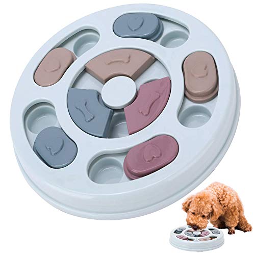 Charfia Hundespielzeug Intelligenz, Hundepuzzle Spielzeug Hunde Lernspielzeug, interaktive Treat Dispenser Puzzle Hundespielzeug, Langsamer Feeder Verbesserung der IQ Puzzle Bowl für Welpen (Blau) von Charfia