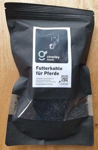 Charley Futterkohle für Pferde - 1L Probepackung Premium Futterkohle für eine gesunde Verdauung, zur Vorbeugung und als natürliche Sofort-Hilfe bei Koliken und Kotwasser von Charley Horse