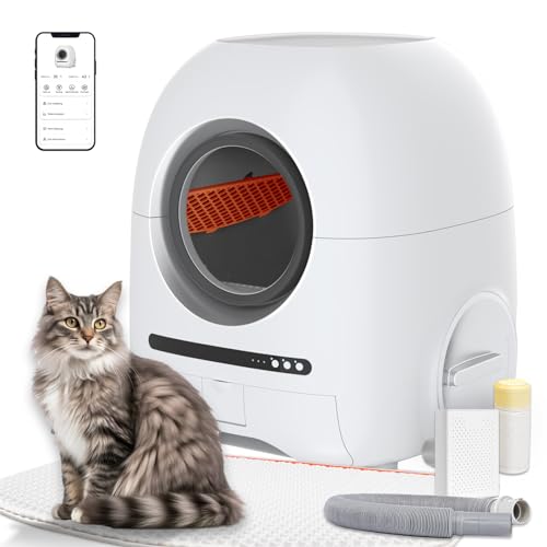 Charmkit Selbstreinigendes Katzenklo mit Luftkanal, Automatische Katzentoilette, Großes 80L für mehrere Katzen, Unterstützt 2.4G/5G WiFi. von Charmkit