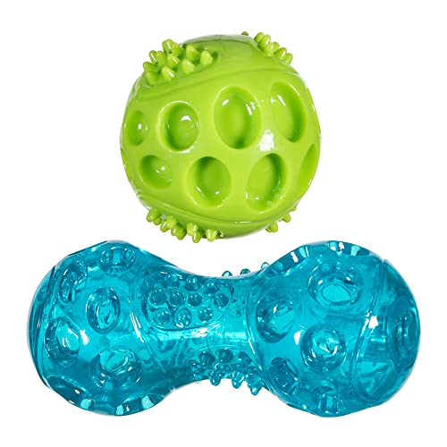Chase 'n Chomp Squeak and Light Up Ball und Hantel Hundespielzeug, geistige und körperliche Stimulation, klein, 2 Stück von Chase 'n Chomp
