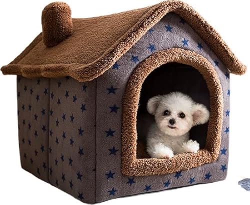 Château Animaux® Hundehaus - Katzenhaus - 50 x 40 x 46 cm - Tierhaus - Katzenhaus - Hundezelt - Hundehäuser für den Innenbereich - Grau (Braunsterne Haus) von Chateau Animaux
