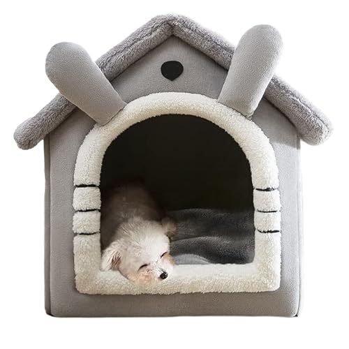 Château Animaux® Hundehaus - Katzenhaus - 50 x 40 x 46 cm - Tierhaus - Katzenhaus - Hundezelt - Hundehütten für Innen - Grau (Grau Haus mit Ohren) von Chateau Animaux