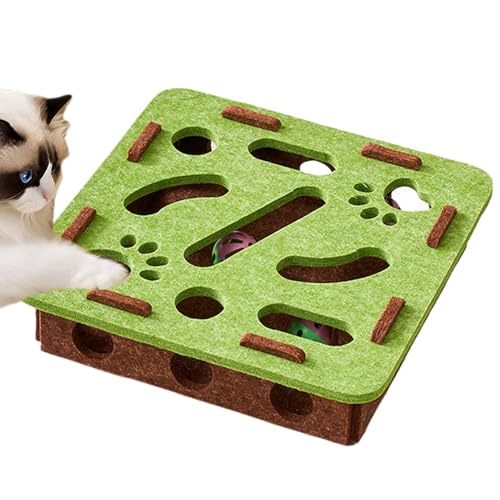 Chdnhe Katzen Puzzle Spielzeug, Bereicherungsspielzeug Für Katzen, Kratzspiel Mit Klingel Und Labyrinth Bahn Zur Beschäftigung Und Für Beissen Bewegung Für Kätzchen Welpen Im Wohnzimmer Oder Käfig von Chdnhe