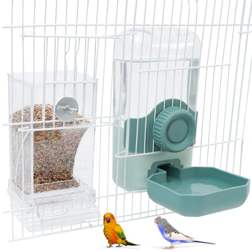 No Mess Vogelfutterspender Wasserspender Set, Automatischer Papageien-Futterkäfig Zubehör, Klar Sittich Samen - niaoweishi & bianyinshui No Mess Vogelfutterspender Wasserspender Set, Automatischer Papageien-Futterkäfig Zubehör, Klar Sittich Samen - niaoweishi & bianyinshui von Chebet