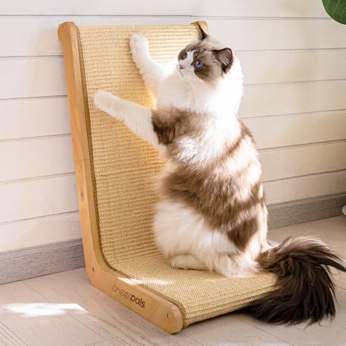 CheerPals L-Form Sisal Kratzbrett Katzen - 105° Design, Katzen Kratzer aus Massives Buchenholz & Natürliche Sisal Pad - Große 58x37x48cm Haustiermöbel für alle Katzen CheerPals L-Form Sisal Kratzbrett Katzen - 105° Design, Katzen Kratzer aus Massives Buchenholz & Natürliche Sisal Pad - Große 58x37x48cm Haustiermöbel für alle Katzen von CheerPals