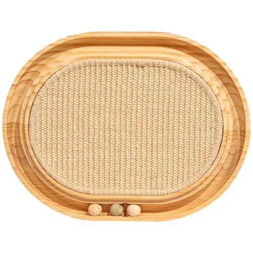 CheerPals Sisal Kratzbrett - 2-IN-1 Katzen Spielzeug, Massives Kiefernholz & Natürliche Sisal Pad & Katzenminzekugeln - 43x33x3cm Kratzmatte für alle Katzen Spielen, Entspannen CheerPals Sisal Kratzbrett - 2-IN-1 Katzen Spielzeug, Massives Kiefernholz & Natürliche Sisal Pad & Katzenminzekugeln - 43x33x3cm Kratzmatte für alle Katzen Spielen, Entspannen von CheerPals