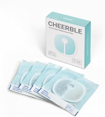 Cheerble 4 Stück Filter für E1/E1+ Katzen Hunde Trinkbrunnen Wasserfilter Filter für Katzenbrunnen (4 Stück) von Cheerble