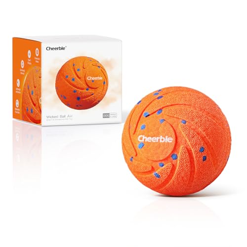 Cheerble Interaktiver Hundeball - Wicked Ball Air Self Moving Dog Ball für Hunde mit 3 interaktiven Modi, Intelligentes Hundespielzeug, Geburtstagsgeschenk mit LED-Lichtern - Orange Cheerble Interaktiver Hundeball - Wicked Ball Air Self Moving Dog Ball für Hunde mit 3 interaktiven Modi, Intelligentes Hundespielzeug, Geburtstagsgeschenk mit LED-Lichtern - Orange von Cheerble