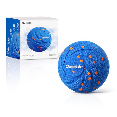 Cheerble Interaktiver Hundeball - Wicked Ball Air Self Moving Dog Ball für Hunde mit 3 interaktiven Modi, Intelligentes Hundespielzeug, Geburtstagsgeschenk mit LED-Lichtern - Blau Cheerble Interaktiver Hundeball - Wicked Ball Air Self Moving Dog Ball für Hunde mit 3 interaktiven Modi, Intelligentes Hundespielzeug, Geburtstagsgeschenk mit LED-Lichtern - Blau von Cheerble
