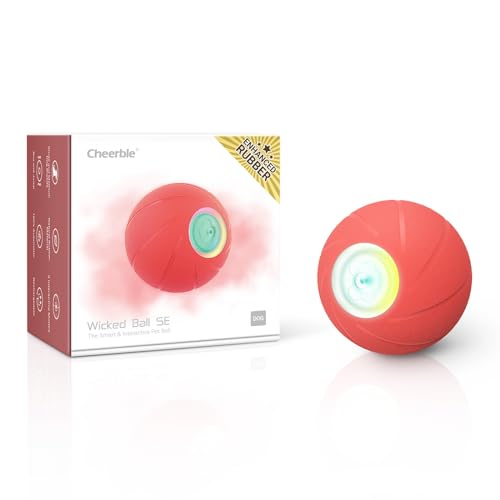 Cheerble Interaktives Hundespielzeug, rotierender, hüpfender Ball für kleine und mittelgroße Hunde, Wicked Ball SE mit 3 Modi, wechselnde LED-Leuchten, wiederaufladbar, IP 65 wasserdicht von Cheerble