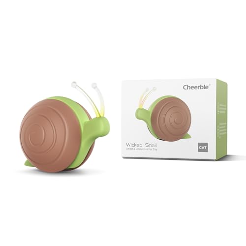 Cheerble Interaktives Katzenspielzeug mit LED-Leuchten, Wicked Snail, Elektrisches Spielzeug für Katzen, DC Aufladbares, Bewegliches Katzenspielzeug, Geschenke für Kätzchen, Braun Cheerble Interaktives Katzenspielzeug mit LED-Leuchten, Wicked Snail, Elektrisches Spielzeug für Katzen, DC Aufladbares, Bewegliches Katzenspielzeug, Geschenke für Kätzchen, Braun von Cheerble