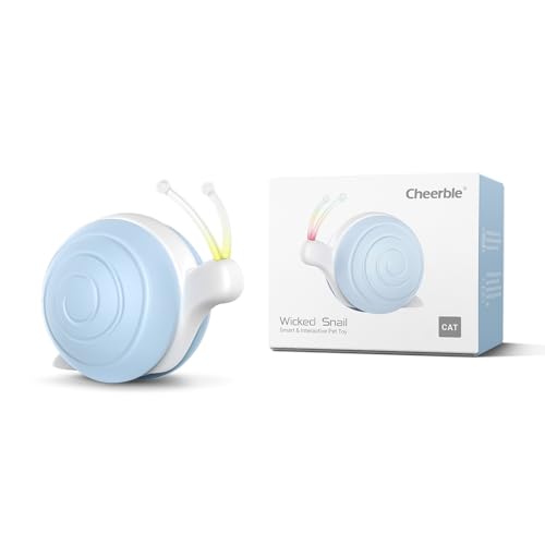 Cheerble Interaktives Katzenspielzeug mit LED-Leuchten, Wicked Snail, Elektrisches Spielzeug für Katzen, DC Aufladbares, Bewegliches Katzenspielzeug, Geschenke für Kätzchen, Blau Cheerble Interaktives Katzenspielzeug mit LED-Leuchten, Wicked Snail, Elektrisches Spielzeug für Katzen, DC Aufladbares, Bewegliches Katzenspielzeug, Geschenke für Kätzchen, Blau von Cheerble