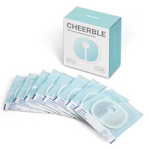 Cheerble E1/E1+ Filter, Wasserfilter, Filter für Katzenbrunnen, 8pcs für Katzen Hunde Trinkbrunnen(8 Stück) von Cheerble