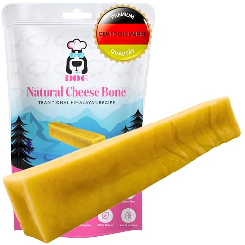 Kauknochen aus Käse • Ohne Zusatzstoffe • Langes Kauvergnügen • Gesund • Geruchsneutral • Für alle Hunderassen geeignet (Größe L) von Chef Dog