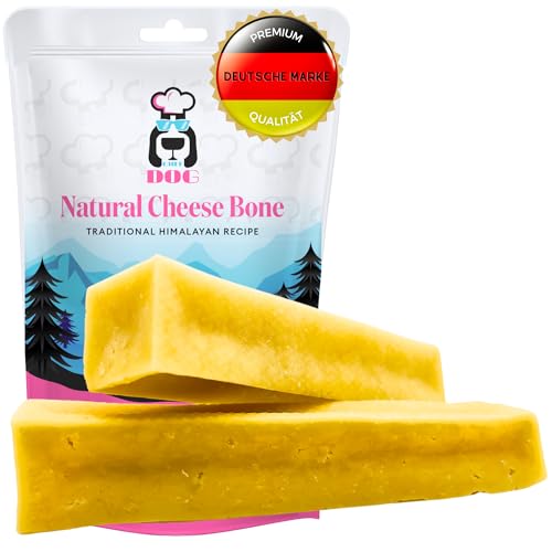 Kauknochen aus Käse • Ohne Zusatzstoffe • Langes Kauvergnügen • Gesund • Geruchsneutral • Für alle Hunderassen geeignet (Größe M) von Chef Dog