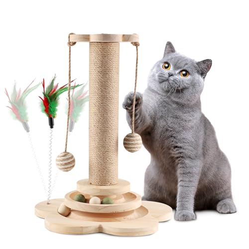 ChefyUper Interaktives Katzen Spielzeug Katzenkratzbaum Mit Hängenden Bällen & Federn,Katzenspielzeug Selbstbeschäftigung mit Frühling Cat Scratching Post für Katzen in Innenräumen ChefyUper Interaktives Katzen Spielzeug Katzenkratzbaum Mit Hängenden Bällen & Federn,Katzenspielzeug Selbstbeschäftigung mit Frühling Cat Scratching Post für Katzen in Innenräumen von ChefyUper