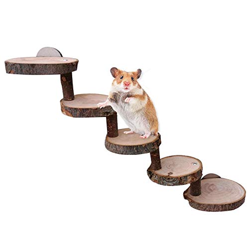 Chen0-super Natural Living Hamster Ladder, Hamster Holzleiter, natürliche Hängebrücke aus Holz Hamster Gerbil Mouse Cage Pet Ladder von Chen0-super
