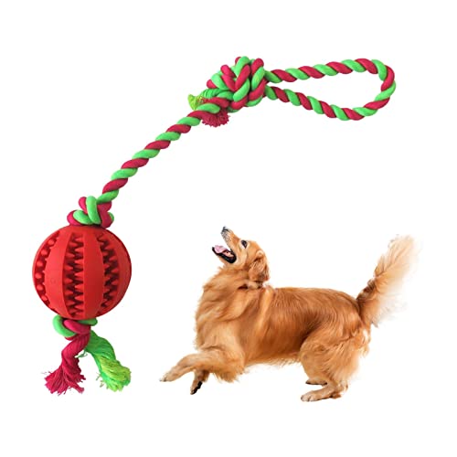 Hunde-Kauspielzeugball, interaktives Kauseil, Ballspielzeug, Kauspielzeug, waschbar, langlebig, Cotten-Seil, Tauziehen für kleine, mittelgroße und große Hunde von Chen0-super