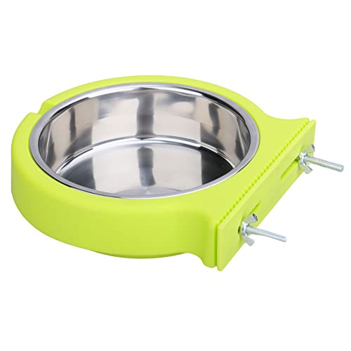 2-in-1 PP Schüssel & Edelstahlnapf, Abnehmbarer Hängender Hunde-Futterspender Wassernapf, für Katze Kaninchen Vogel Futter Becken Schüssel (Grün) von Chencunquangod