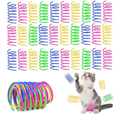 Chencunquangod Bunte Katzenfeder-Spielzeuge für Kätzchen und Haustiere, zufällige Farben, 40 Stück von Chencunquangod