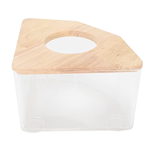 Hamster Badewannenbox Transparent Hamster Badezimmer mit Holzdeckel für Meerschweinchen Ratten Mäuse von Chencunquangod