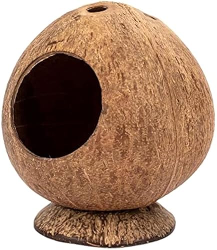 Natürliche Kokosnussschale Kleintierversteck Hütte Schlafen Brutnest für Hamster Sittich Vogelkäfig Spielzeug von Chencunquangod