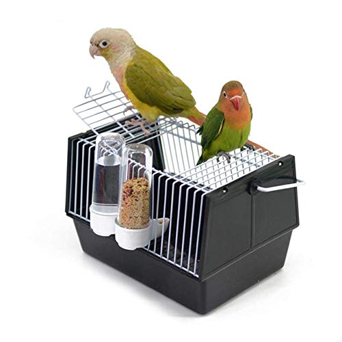 Tragbarer Vogelkäfig Kleintiertrage mit 2 Futterspendern Vogeltransportkäfig für kleine Wellensittiche Finken Kanarienvögel Sittiche Haustierbedarf von Chencunquangod