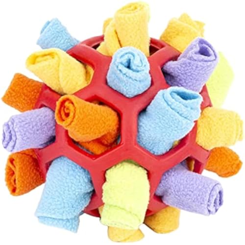 ChengChengJin Schnüffelball für Haustiere, bunt, interaktives Puzzle-Spielzeug, langsamer Futterball, Matte, Leckerli-Spender (05) von ChengChengJin