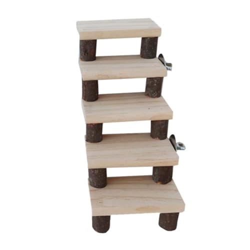 Hamster-Kletterleiter aus Holz, Brücke, Hamsterkäfig, 5-stufige Leiter, Plattformbrücke, Springbrett, Trainingswerkzeug, Haustier-Lebensraum-Dekor (B) von ChengChengJin