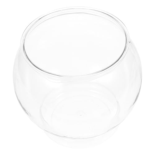 Runde Kunststoff-Fischschale, klein, für den Schreibtisch, transparent, Mehrzweck-Fischbehälter, Vase, Topf für Heimdekoration von ChengChengJin