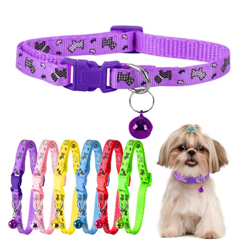 XXS Hundehalsband, Teetasse, bedrucktes Hundehalsband, Mini-bedrucktes Hundehalsband, Teetassen-Hundehalsband für kleine Hunde und Katzen, Violett, 1,9 cm Breite XXS Hundehalsband, Teetasse, bedrucktes Hundehalsband, Mini-bedrucktes Hundehalsband, Teetassen-Hundehalsband für kleine Hunde und Katzen, Violett, 1,9 cm Breite von ChengFu