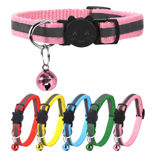 XXS Hundehalsband, Teetasse, reflektierendes Halsband, Mini-reflektierendes Halsband, Teetassen-Hundehalsband für kleine Hunde und Katzen, Rosa, 1,9 cm Breite XXS Hundehalsband, Teetasse, reflektierendes Halsband, Mini-reflektierendes Halsband, Teetassen-Hundehalsband für kleine Hunde und Katzen, Rosa, 1,9 cm Breite von ChengFu