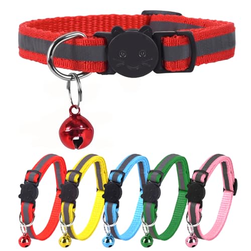 XXS Hundehalsband, Teetasse, reflektierendes Halsband, Mini-reflektierendes Halsband, Teetassen-Hundehalsband für kleine Hunde und Katzen, Rot, 1,9 cm Breite XXS Hundehalsband, Teetasse, reflektierendes Halsband, Mini-reflektierendes Halsband, Teetassen-Hundehalsband für kleine Hunde und Katzen, Rot, 1,9 cm Breite von ChengFu