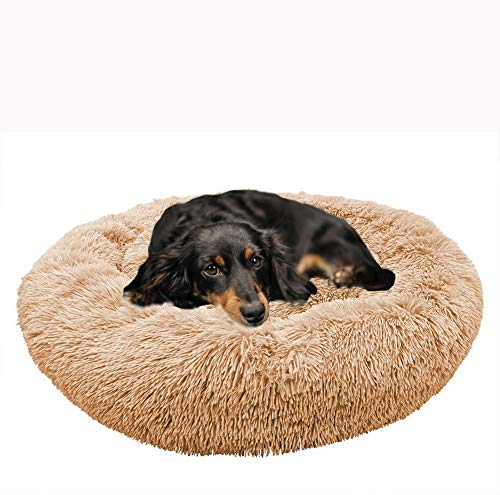 Cozy Pet Bed Nest XL, Plüsch, rund, beruhigendes Hundebett für Welpen, mittelgroße und große Hunde, selbstwärmendes, orthopädisches Donut-Kuschelbett für den Winter von Chenge