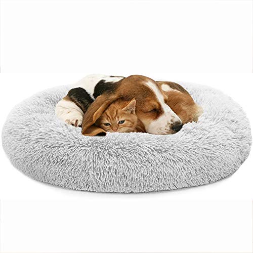 Deluxe Pet Bett/Haustier-Nest für Hunde und Katzen,Haustierbett Hundebett Katzenbett Rund Weich und Weich für Haustiere/Katzenbett in Doughnut-Form,leicht zu waschen, Kissen für Katzen/Hunde,M-80cm von Chenge